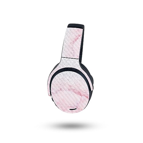Image of MightySkins Carbon Fiber Skin Compatible with Skullcandy Crusher ANC 2 - Girly Marble Dazzle | Protective, Durable Textured Carbon Fiber Finish | Easy to Apply