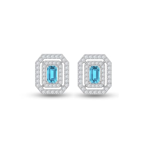 Image of CLARA 925 Sterling Silver Stud Earrings | Platinum Plated | Daily Wear |Gift for Women and Girls