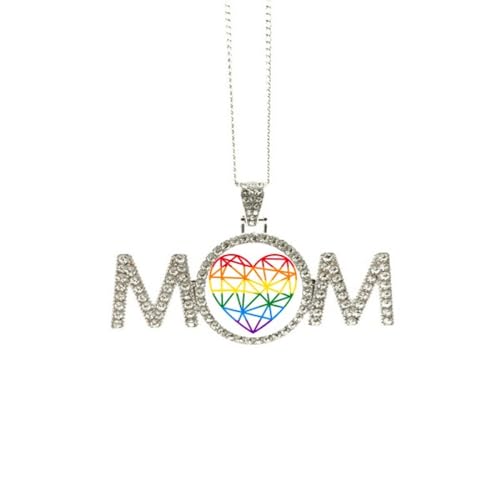 Collier arc-en-ciel LGBT en cœur pour maman et grand-mère