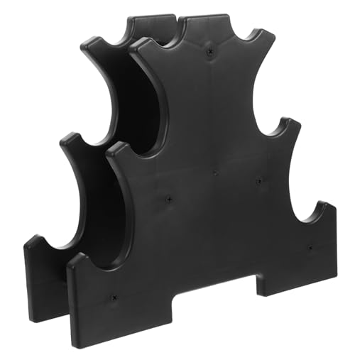 Toyvian プラスチック製両面三ダンベルスタンド 耐荷重ジム用フロアブラケット ダンベルホルダー 省スペース設計で転がり防止 トレーニン