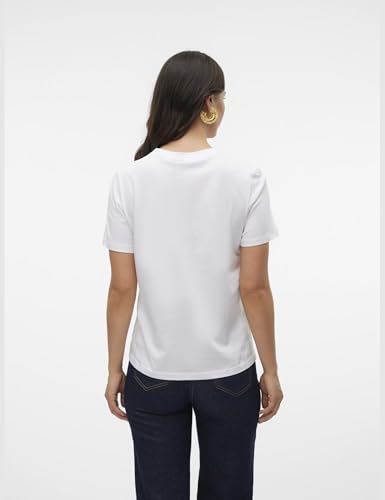 VERO MODA Damen VMPAULINA SS GA JRS NOOS T-Shirt, Bright White, M