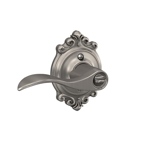 Image of SCHLAGE Accent Lever with Brookshire Trim Keyed Entry Lock in Satin Nickel - F51A ACC 619 BRK