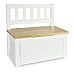 Leomark Coffre à Jouets En Bois au style scandinave - POLA - banc Rangement (blanc/pin) Organiseur, Dim: 29/59/55 (H) cm
