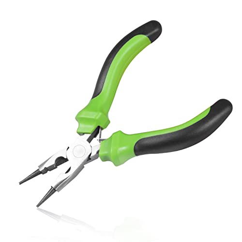 Image of 5 Inch Round Nose Pliers Wire Cutter 3-in-1 Mini Precision Pliers Wire Looping Pliers with Spring Jewelry Beading Tool Wire Looping Wrapping Beading Cutting for DIY Jewelry Making