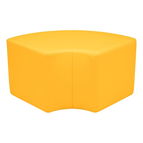 Image of Sprogs 18 inch H Structured Quarter Round Stool -Flexible Modular Collaborative Soft Seating for Office, Home, Lounge and School Classrooms with Durable Frame -Yellow