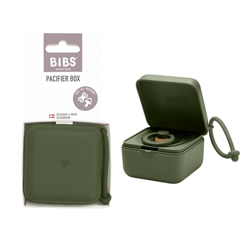 BIBS Pacifier Box with Loop for Storing &amp; Carrying Soothers | 100% BPA Free Material | Designed &amp; Made in Denmark | Hunter Green