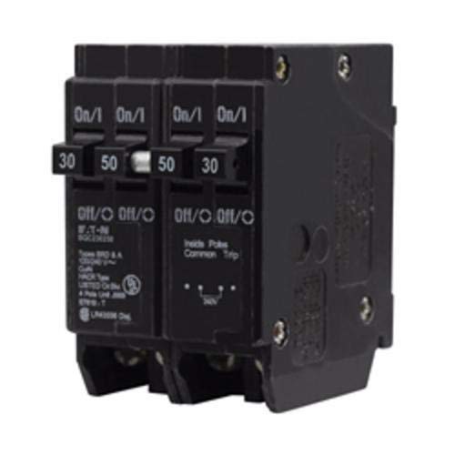 Cutler-Hammer Type BQC Quadplex Circuit Breaker, 120/240 VAC, 30 to 50 A, 10 kAIC, 4 Poles, Common Thermal-Magnetic Trip