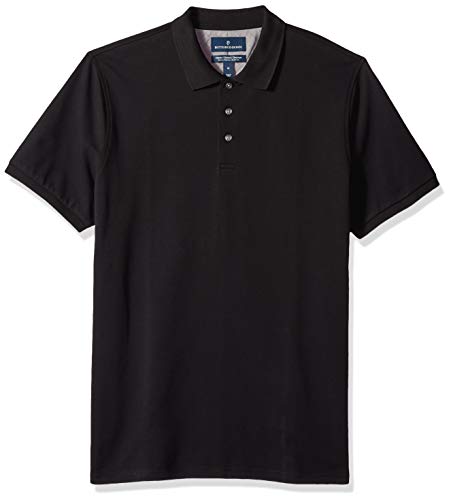Buttoned Down Men's Classic-Fit Supima Cotton Stretch Pique Polo Shirt, Black, Large