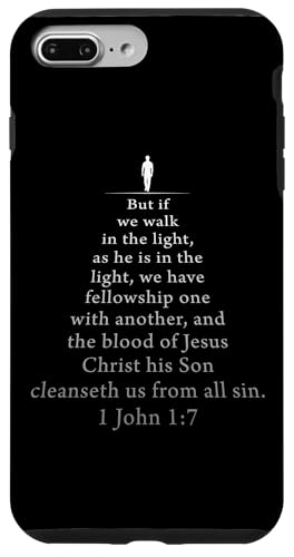 1 John 1:7 Walk in The Light – Christian Faith Bible Verse Custodia per iPhone 7 Plus/8 Plus