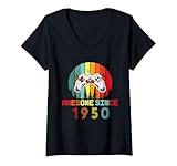 Photo Gallery donna fantastico dal 1950 compleanno 1950 nato nel 1950 maglietta con collo a v Photo Gallery donna fantastico dal 1950 compleanno 1950 nato nel 1950 maglietta con collo a v