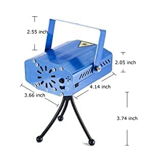 Mini Laser Light Projector | Sound Activated DJ Party Light | Portable Stage Lighting with Multi-Color Patterns | Mini Laser Projector for Home, Events, Birthday, Wedding, Club, Indoor & Outdoor Use