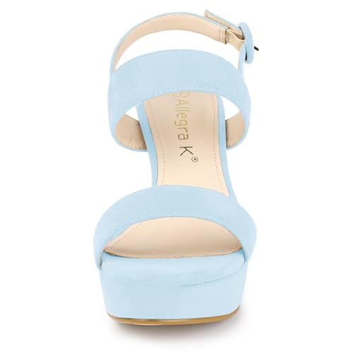 Image of Allegra K Women's Slingback Platform Heels Chunky High Heel Sandals