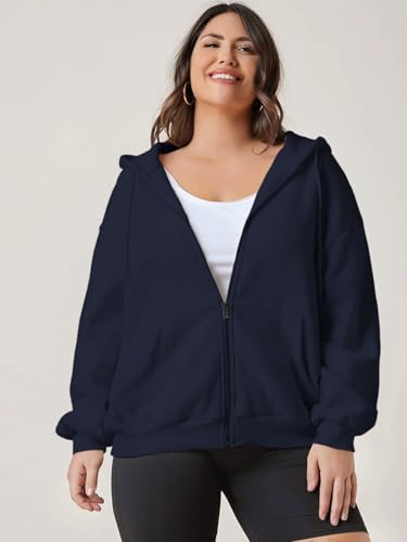 Image of FUNKY MONKEY Plus Size Loose FIT Womens Zip UP Hoodie Sizes Till 5XL