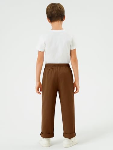 Image of Haloumoning Boys School Uniform Chino Pants Kids Twill Pants 5-14 Years