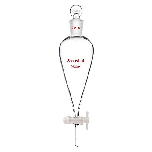 Imbuto Separatore Conico in Vetro con rubinetto in PTFE - 250 ml