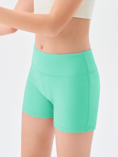 Image of Haloumoning Girls Athletic Shorts Kids High Waisted Yoga Dance Biker Shorts Comfy Gymnastics Shorts 5-14Y