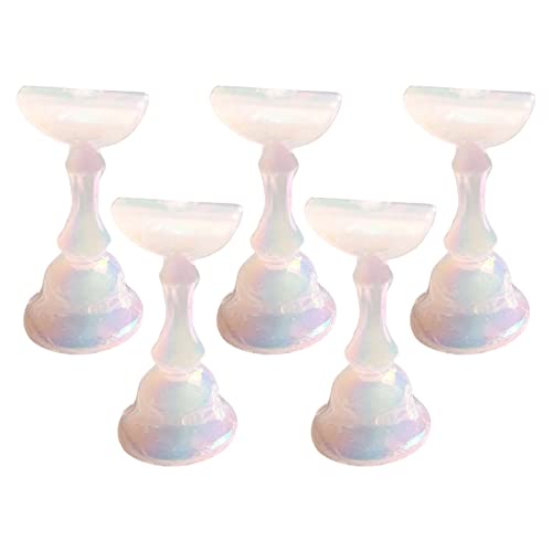 5Pcs/Set Acrylic Nail Design Practice Stands Magnetic Nails Holders Training Fingernail Display Stands DIY Nail Crystal Holders for for False Nail Manicure Tool Home Salon Use Nail Art Accessories Ra