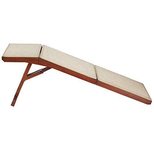 Petsafe Cozyup Sofa Ramp - Durable Wooden Pet Ramp Holds Up To 100 Lb - Great Couch Access For Dogs And Cats - Cherry Finish With Non-Slip Carpet Tread - Folds For Easy Storage #TOP6