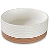 Mora Ceramic Pet Bowl – Large Food/Water Dish for Large Dogs, Cats, Great Dane, Mastiff – 50oz or 8 Cups – Basic Bowls – Vanilla White
