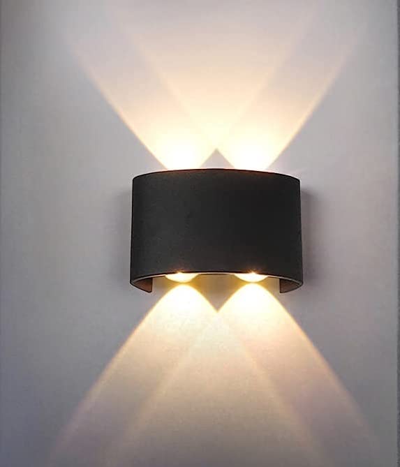 FILLISKA LED Outdoor UP Down Wall Light Warm White, IP-65 Rainproof & Shockproof Body. (2Up + 2Down) metal