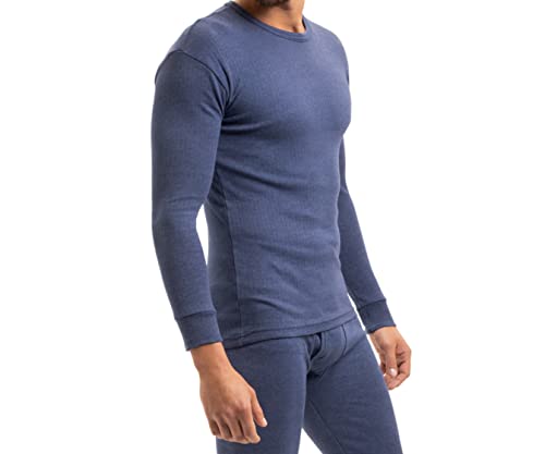 BestSale247 Maillot de corps thermique pour homme Intérieur en polaire, sous-vêtement d'hiver chaud à manches longues coton, Marine, XXXL Cover