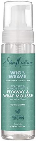 SheaMoisture Mousse for Curly Hair, Wig or Weave, Tea Tree and Borage Seed Oil, Paraben-free Styling Mousse, 7.5 Ounce