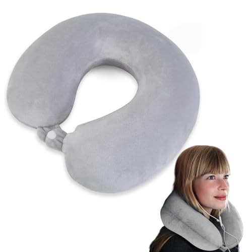 Travel Pillow Neck Pillow for Traveling U Shape Neck Pillow Airplane Portable Flight Pillow Adult Travel Neck Pillow for Plane Train Car Home Office(Type B-Grey)