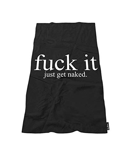 Moslion Comfy Bath Towels Fuck It Just Get Naked Black Soft Bathing/Beach/Camping Towel for Women Men Girls Boys Large Size 64x32 Inches
