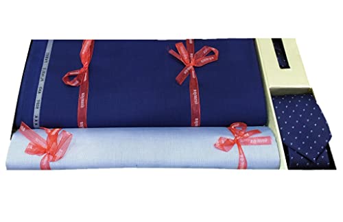 Image of Raymond Men's Woollen Unstitched Suit Set with Tie and Shirt Piece (3.25 mtr Length