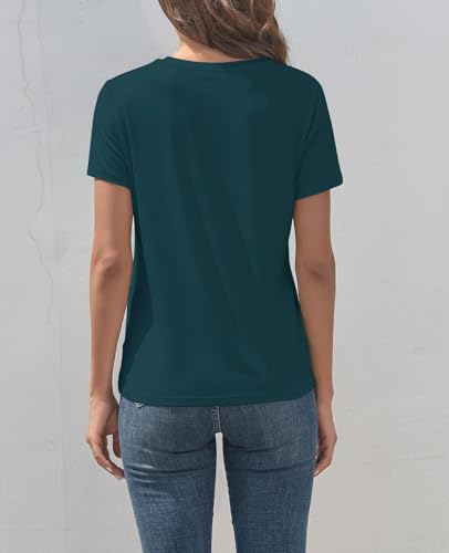 Image of KevaMolly Basic T Shirts for Women UPF 50+ Short Sleeve Casual Summer Tops Trendy Solid Loose Fit Crew Neck Tees Tshirt