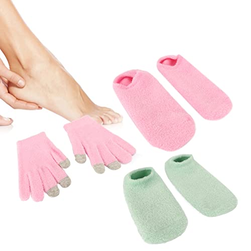 Conjunto de Meias de Gel, Suavizante, Hidratante, Reparador, Cuidados Com a Pele, Luvas de Gel, Meia