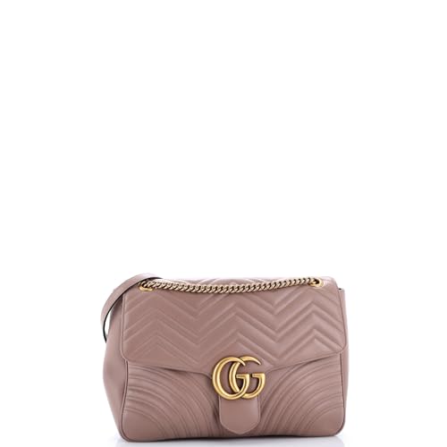 Pre-Loved GG Marmont Flap Bag Matelasse Leather Large, Neutral2