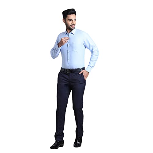 Image of Colorplus Men's Pure Cotton Stripe Pattern Contemporary Fit Spread Collar Full Sleeve Casual Shirt