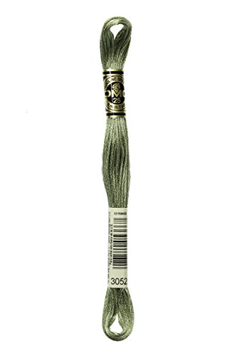 Image of DMC 117-3052 Six Strand Embroidery Cotton Floss, Medium Green Grey, 8.7-Yard
