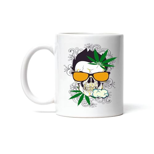 Cannabis Smoker Gifts Weed Smoking Skulls with Glasses for