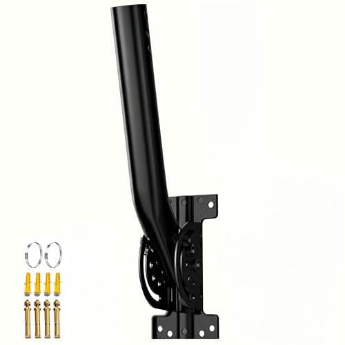 Universal Wireless Bridge Mount | Pole & Wall-Mounted Antenna Mast for Outdoor Antennas, Starlink Extender, Weather Stations & WiFi Extenders (Black-1Pack)