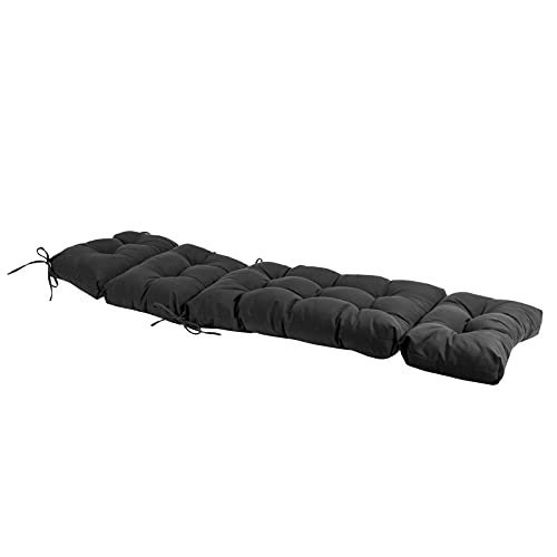 Image of QILLOWAY Outdoor Chaise Lounge Cushion 74x22x4 Inch, Waterproof Weather Resistant Replacement Pad for Patio Pool Furniture, Dark Grey