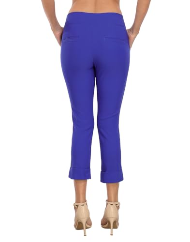 Image of HDE Pull On Capri Pant for Women w /Pockets Elastic Waist Cropped Work Pant