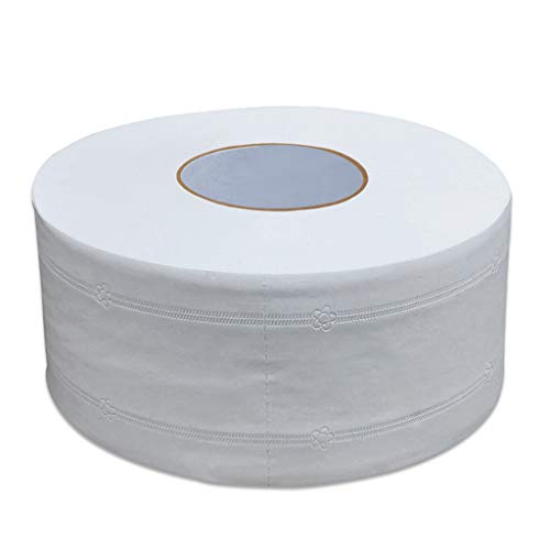 Rollo de papel higiénico grande de 4 capas de 21 x 9 cm de grosor, papel higiénico en relieve floral, sin agentes fluorescentes, servilleta de toalla de mano para negocios, hogar, hotel