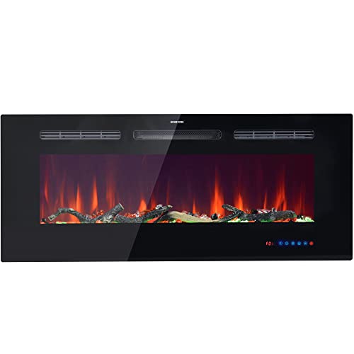 wotefusi In Wall Electric Fireplace 36inch 13 Crystal Effects Wall Installation AdjustableThermostat Control 2 Heat Settings Safety Cut-Out System(DE auf Lager) Cover