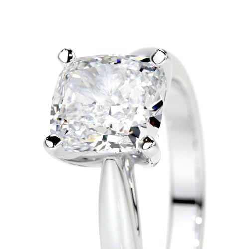 1.5 CT Cushion Cut Moissanite Engagement Ring for Women Solitaire Engagement Handmade Ring, Promise Gifts for Her, 10K/14K/18K Solid Gold Anniversary Propose Ring Gifts3