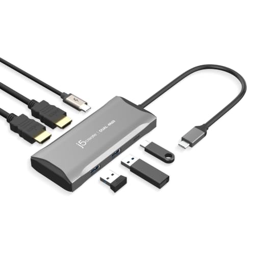 Image of j5create USB-C Hub 4K@60Hz Dual HDMI with 100W PD Fast Charge