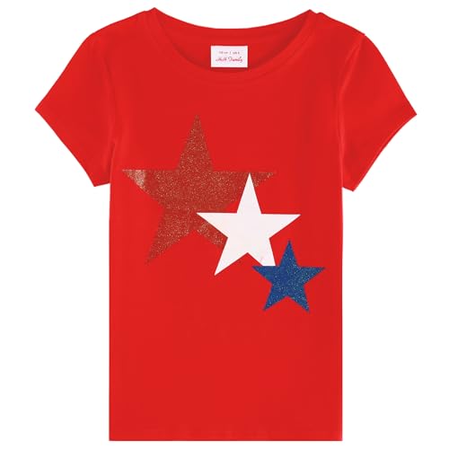 Image of 4th of July Shirts for Girls Patriotic American Flag Kids Clothing