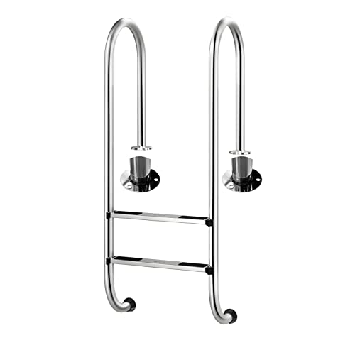 Escalera para piscina de acero inoxidable con pies antideslizantes miniatura 1