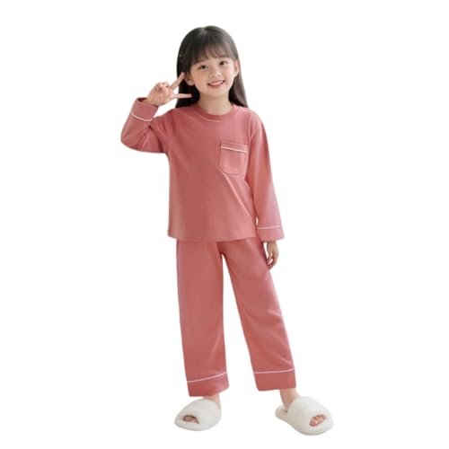[Monkichichi] パジャマ キッズ 男の子 女の子 部屋着 綿100 長袖 ルームウェア 子供服 無地 上下2点セットアップ 寝間着 肌着 春秋冬 ルーズ 快適 柔軟 ジュニア オレンジ100
