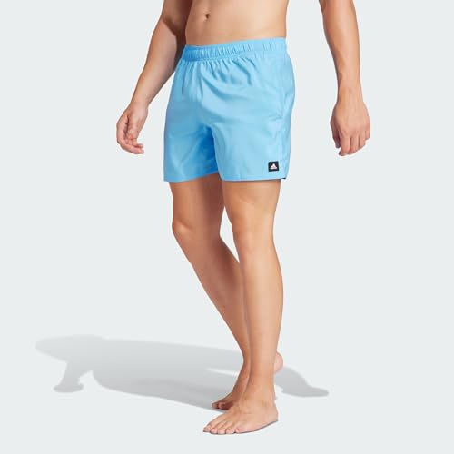 adidas Homme Solid CLX Classic-Length Swim Shorts, Blue Burst/Black, S