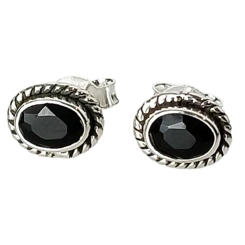 Onyx noir boucle d oreille puce minimaliste pour le style quotidien