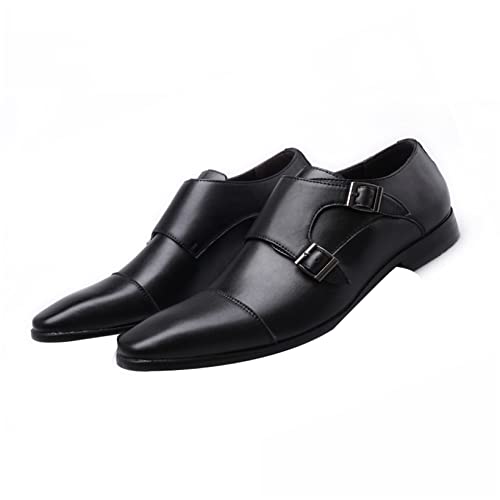 Mens Dress Shoes Double Monk Strap Leather Wedding Shoes Leather Casual Office Shoes Fashion Classic Buckle Oxfords Black Mens Dress Shoes Double Monk Strap Leather Wedding Shoes Leather Casual Office Shoes Fashion Classic Buckle Oxfords Black