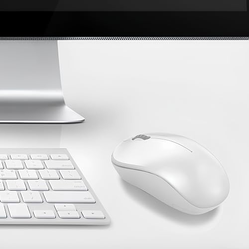 Image of Electro Wolf Polar Wireless 2.4G Optical Mouse with 12-Months Battery Life, Ambidextrous, USB Receiver for Notebook, Laptop, Computer, MacBook, Windows, MacOS (Polar)