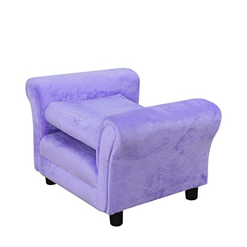 Getifun Single Kids Sofa Chair,Toddler Upholstered Sofa Couch With Wooden And Velvet For Girls & Boys (Purple) #TOP4
